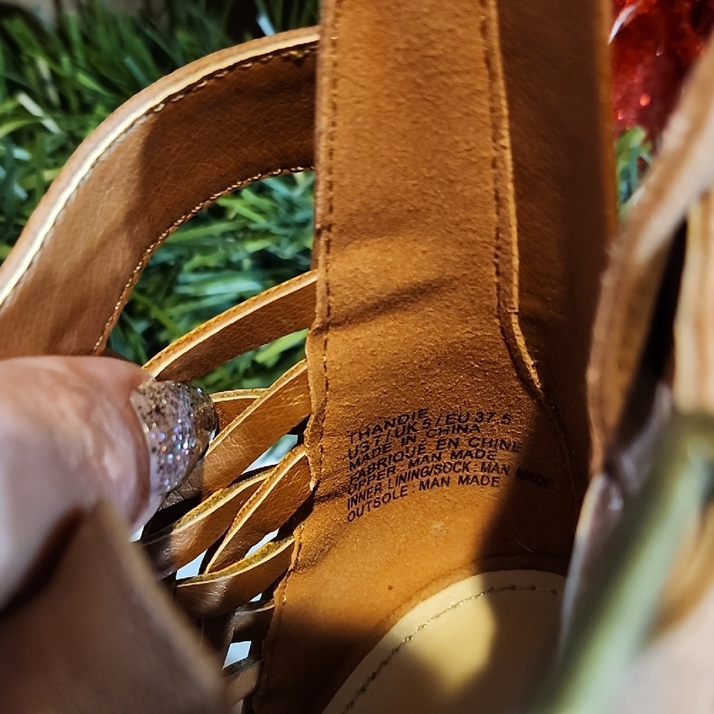 JustFab Tan Strappy Sandals - Picture 9 of 11